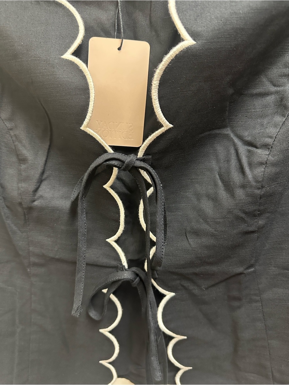 Boutique Sunday Edition Black Scallop-Trim Set - Picture 4 of 9